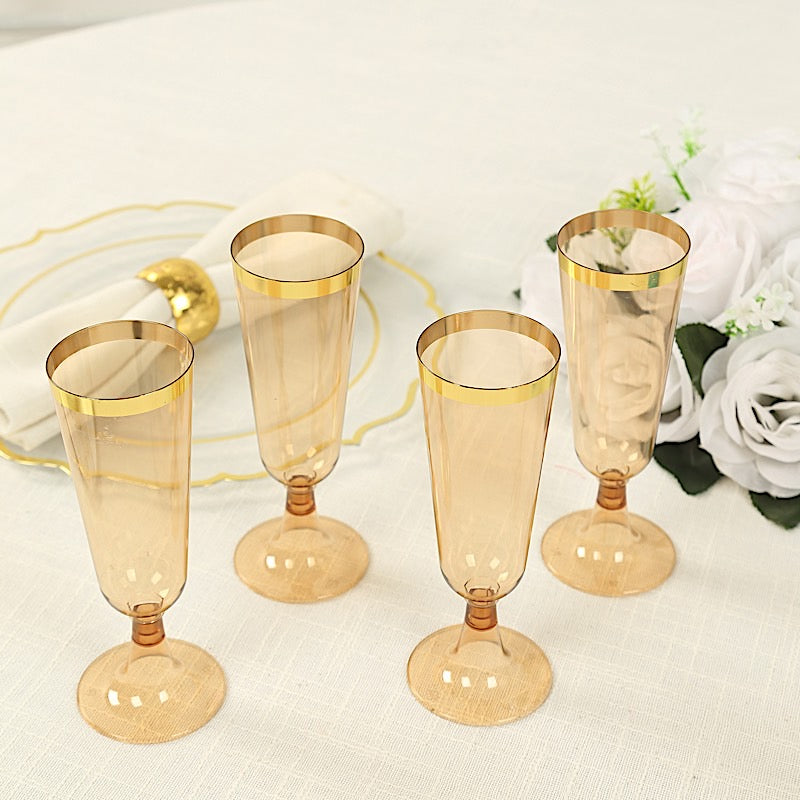 12 pcs 5 oz Rim Plastic Champagne Disposable Glasses