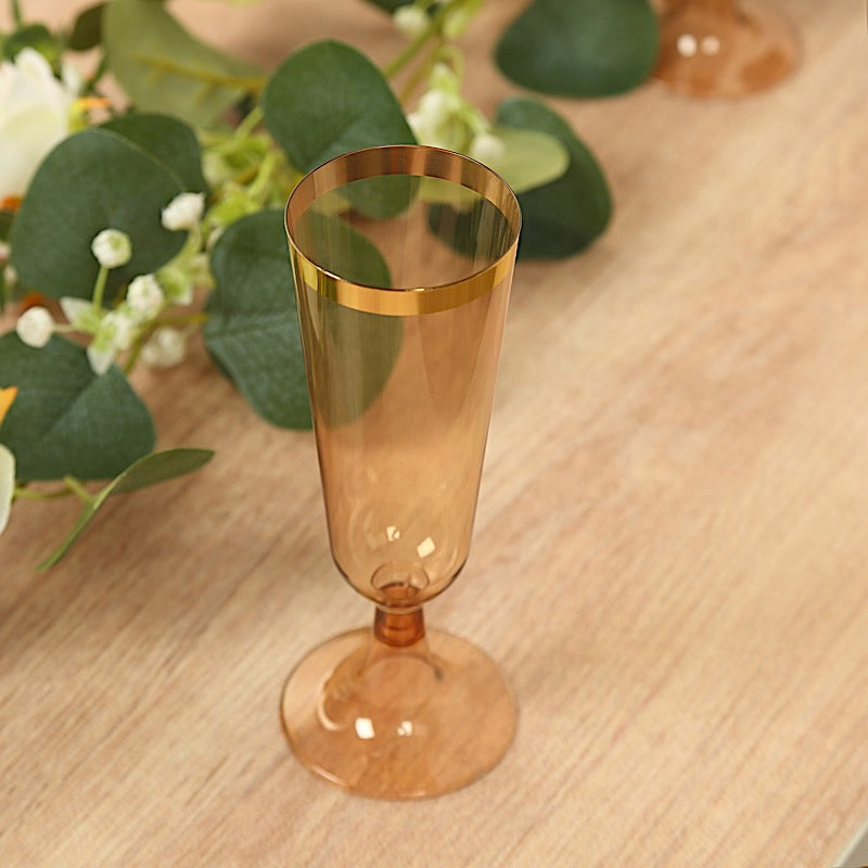 12 pcs 5 oz Rim Plastic Champagne Disposable Glasses