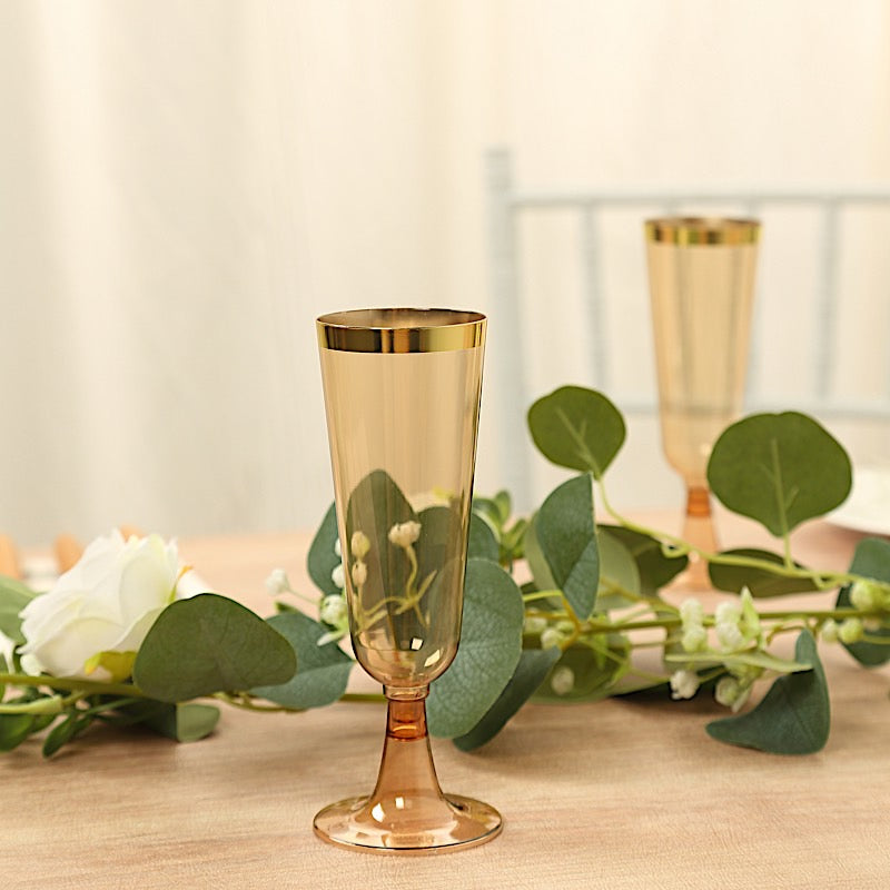 12 pcs 5 oz Rim Plastic Champagne Disposable Glasses