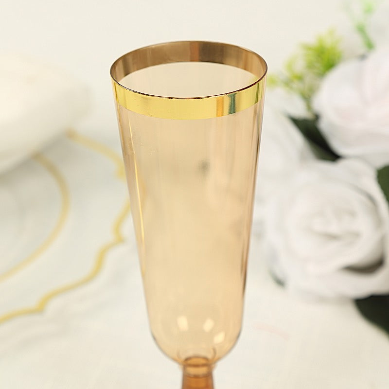 12 pcs 5 oz Rim Plastic Champagne Disposable Glasses