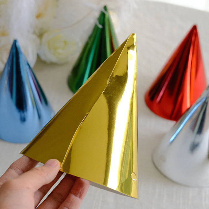 25 pcs 5"x7" Mixed Metallic Foil Paper Party Hats