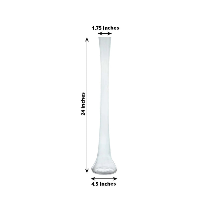 6 Heavy Duty Eiffel Tower Glass Vases with Round Base - Clear