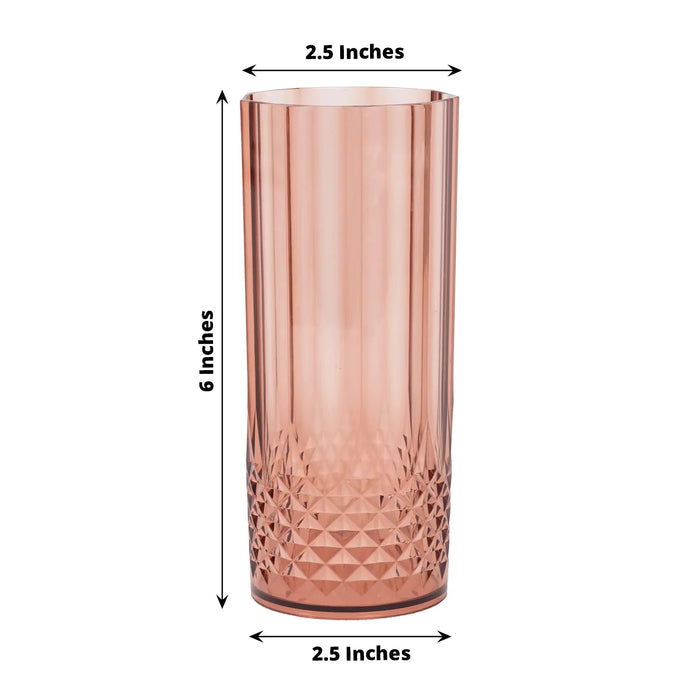 6 pcs 14 oz Crystal Plastic Drinking Glasses - Disposable Tableware