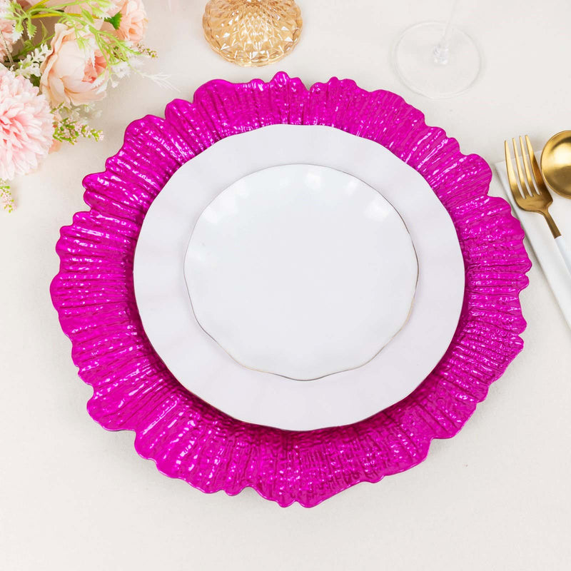 6 pcs 13" Round Textured Charger Plates