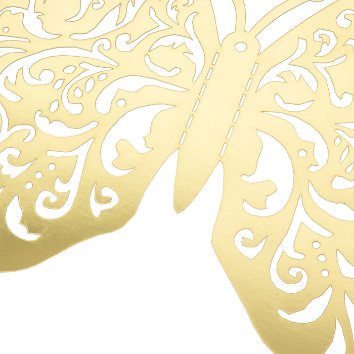 10 Metallic Foil 14"x20" 3D Butterfly Wall Decals DIY Stickers - Gold