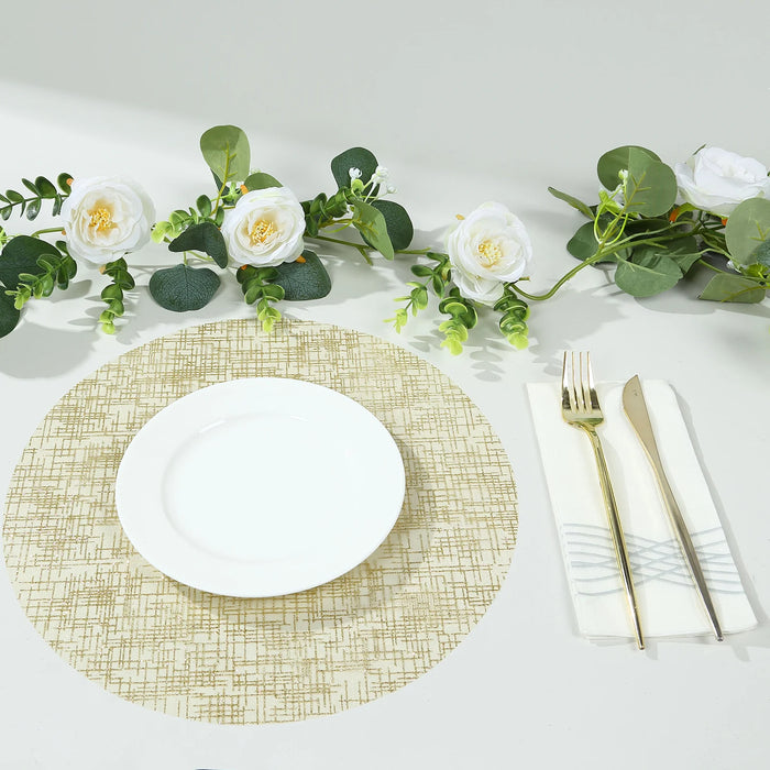 10 Round 13" Metallic Glitter Mesh Placemats