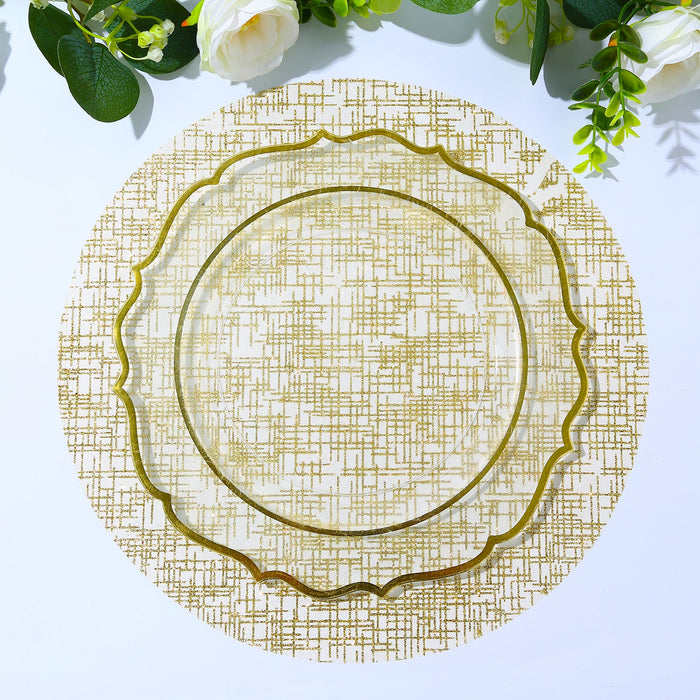 10 Round 13" Metallic Glitter Mesh Placemats