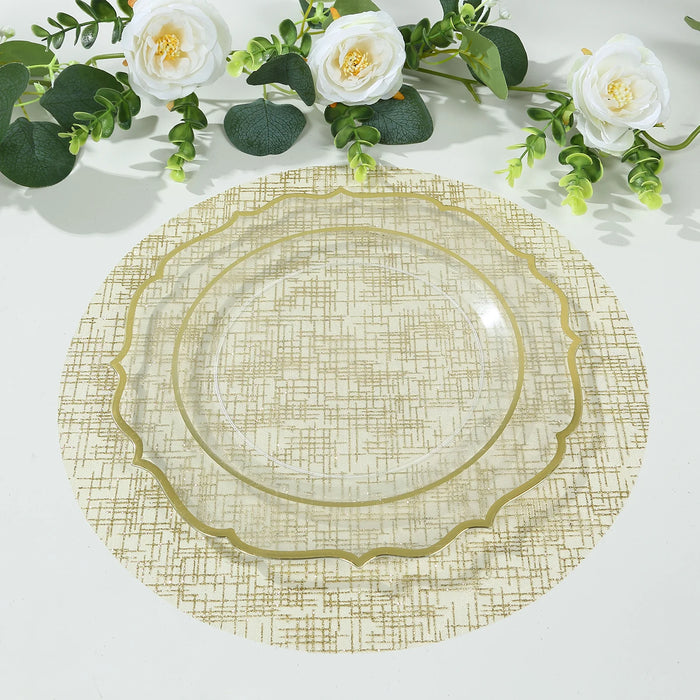 10 Round 13" Metallic Glitter Mesh Placemats