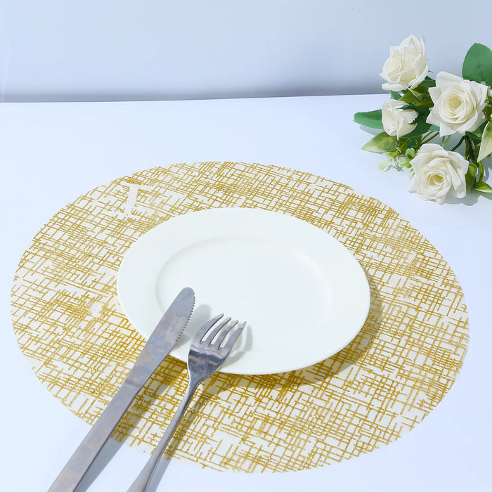 10 Round 13" Metallic Glitter Mesh Placemats