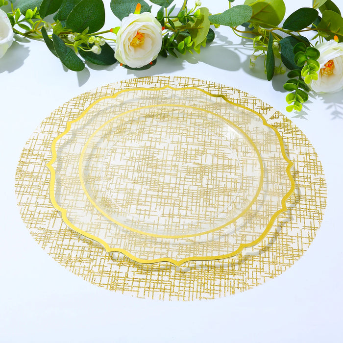 10 Round 13" Metallic Glitter Mesh Placemats