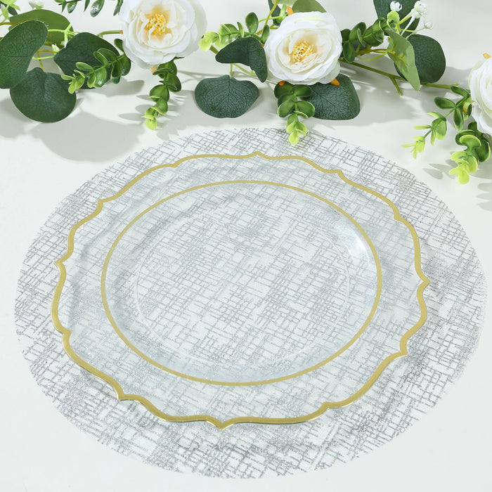 10 Round 13" Metallic Glitter Mesh Placemats