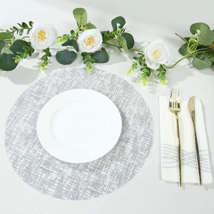 10 Round 13" Metallic Glitter Mesh Placemats