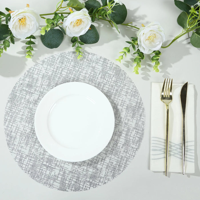 10 Round 13" Metallic Glitter Mesh Placemats