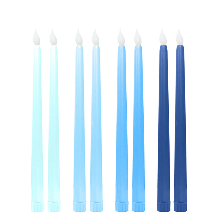 8 pcs 11" tall LED Mixed Flameless Taper Candles Lights