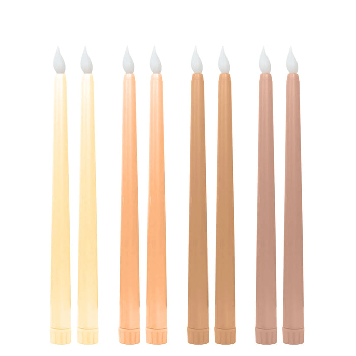 8 pcs 11" tall LED Mixed Flameless Taper Candles Lights