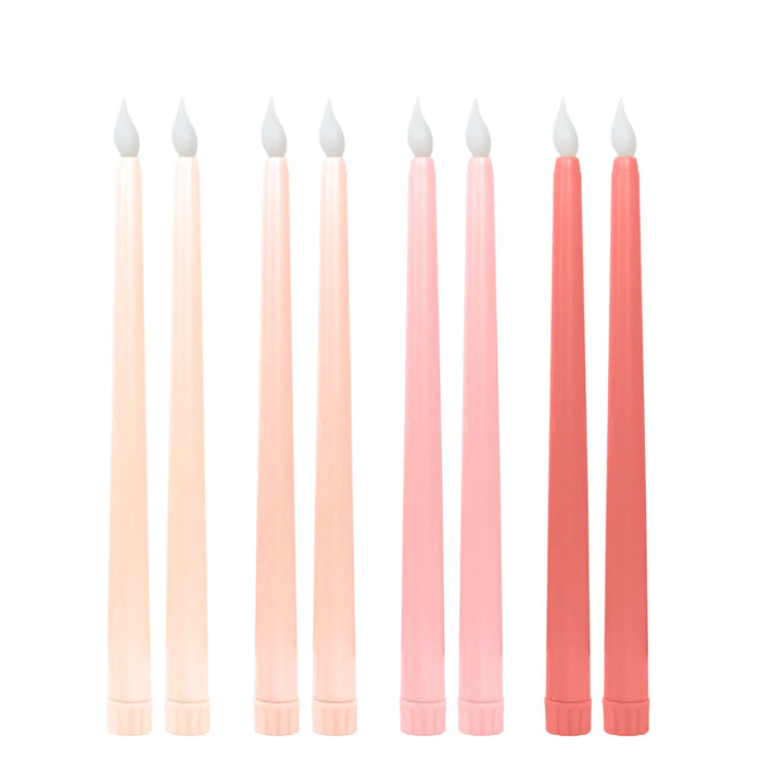 8 pcs 11" tall LED Mixed Flameless Taper Candles Lights