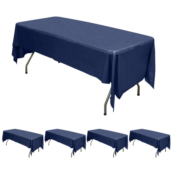 5 pcs 54x108" Disposable Plastic Table Covers Tablecloths