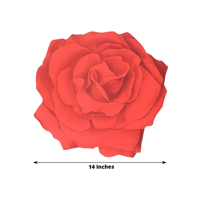 10 Rose Flower 14" Cardboard Paper Disposable Placemats - Red