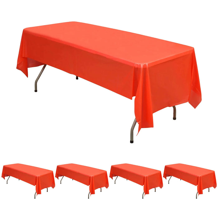 5 pcs 54x108" Disposable Plastic Table Covers Tablecloths