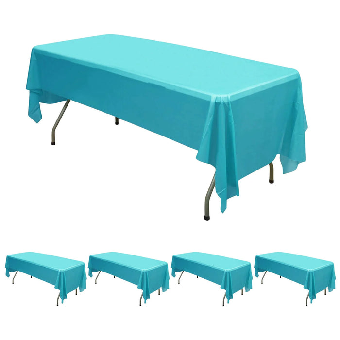 5 pcs 54x108" Disposable Plastic Table Covers Tablecloths