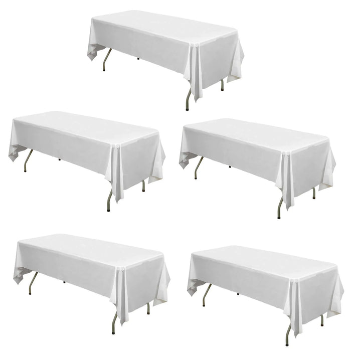 5 pcs 54x108" Disposable Plastic Table Covers Tablecloths