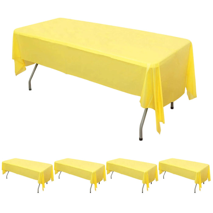 5 pcs 54x108" Disposable Plastic Table Covers Tablecloths