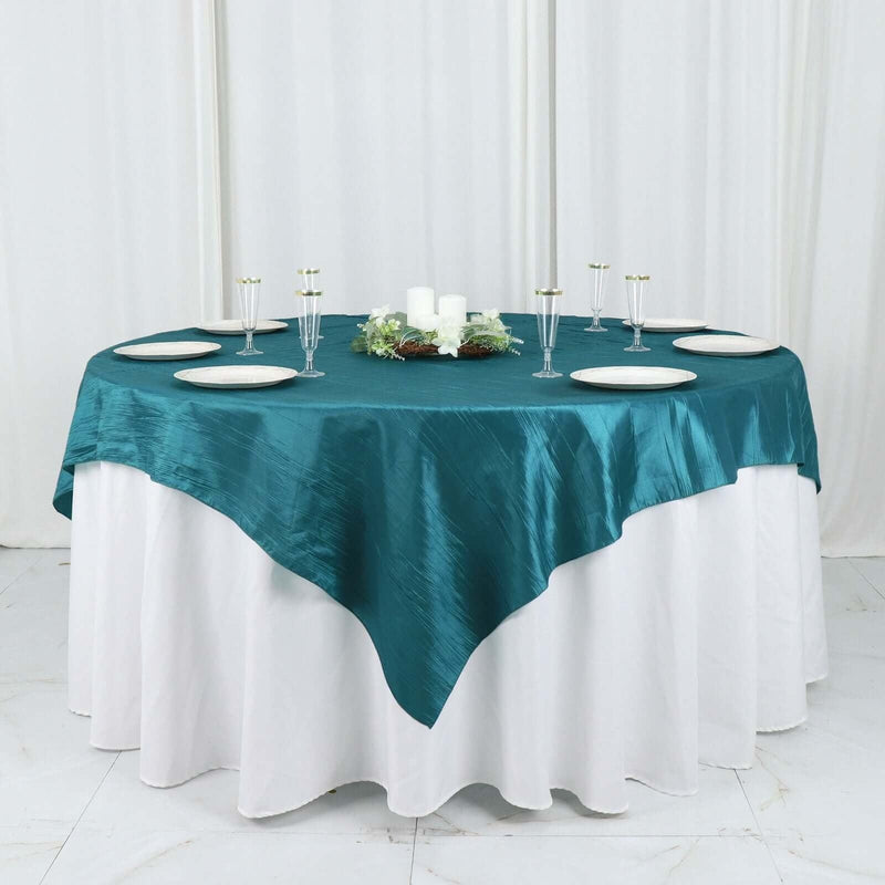 72" x 72" Accordion Crinkled Taffeta Square Table Overlay