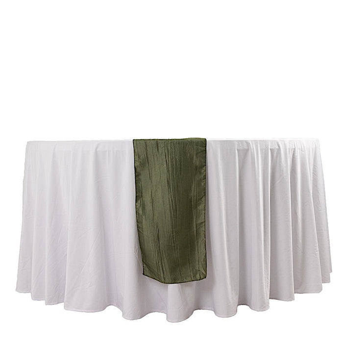 12" x 108" Metallic Accordion Crinkled Taffeta Table Runner