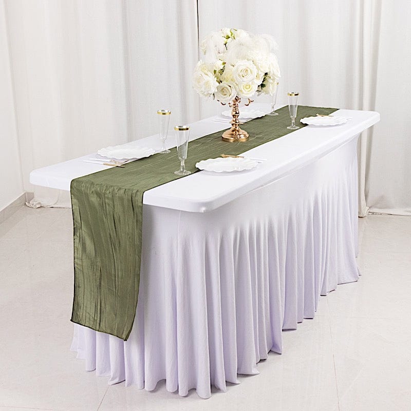 12" x 108" Metallic Accordion Crinkled Taffeta Table Runner