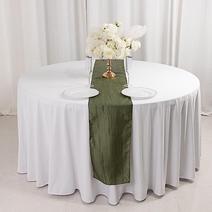 12" x 108" Metallic Accordion Crinkled Taffeta Table Runner