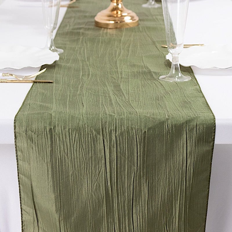 12" x 108" Metallic Accordion Crinkled Taffeta Table Runner
