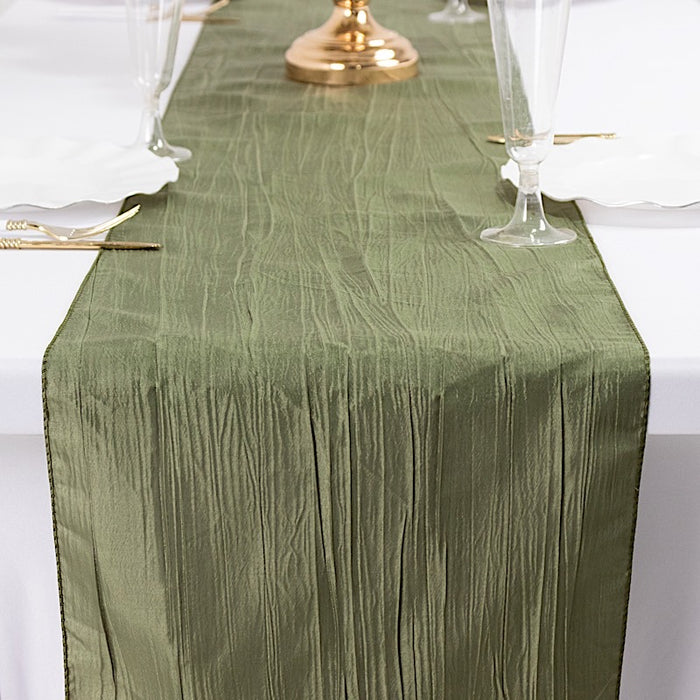 12" x 108" Metallic Accordion Crinkled Taffeta Table Runner