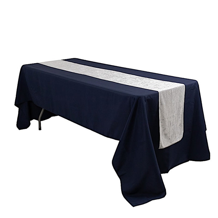 12"x108" Premium Crushed Velvet Table Runner Wedding Linens