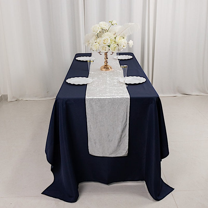 12"x108" Premium Crushed Velvet Table Runner Wedding Linens