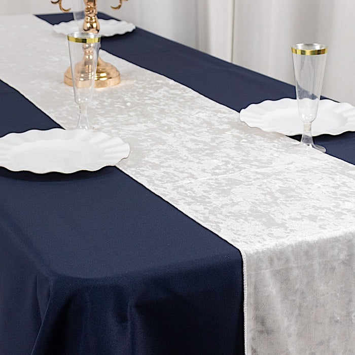 12"x108" Premium Crushed Velvet Table Runner Wedding Linens