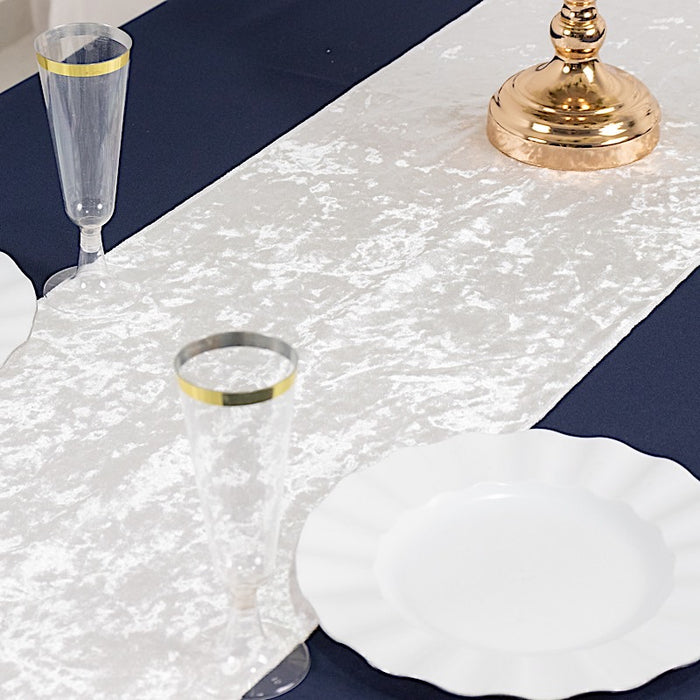 12"x108" Premium Crushed Velvet Table Runner Wedding Linens