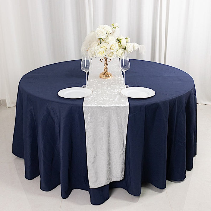 12"x108" Premium Crushed Velvet Table Runner Wedding Linens