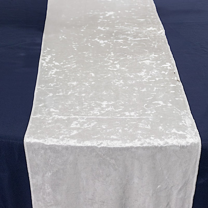 12"x108" Premium Crushed Velvet Table Runner Wedding Linens