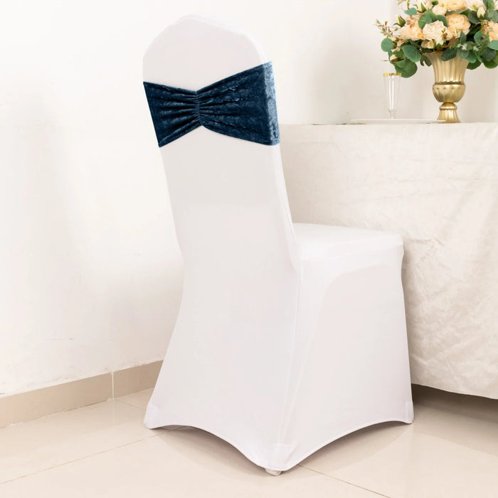 5 pcs Velvet Ruffled Stretchable Chair Sashes