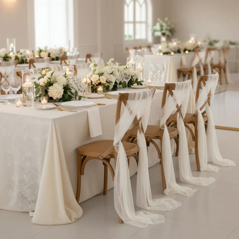20 Pack 9 ft Shimmer Sheer Drape Chair Decor
