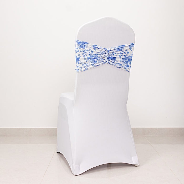 5 pcs Ruffled Spandex Chair Sashes Floral Style