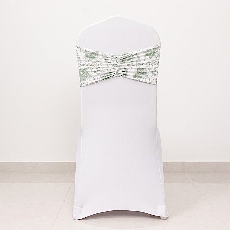 5 pcs Ruffled Spandex Chair Sashes Floral Style