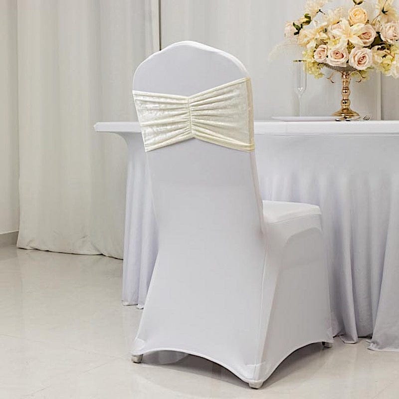 5 Wide Ruffle Crushed Velvet Chair Sashes
