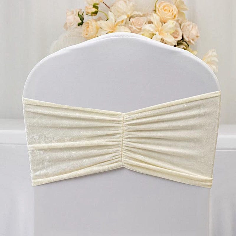 5 Wide Ruffle Crushed Velvet Chair Sashes