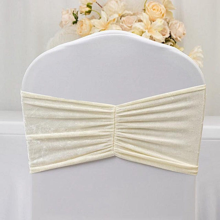 5 Wide Ruffle Crushed Velvet Chair Sashes