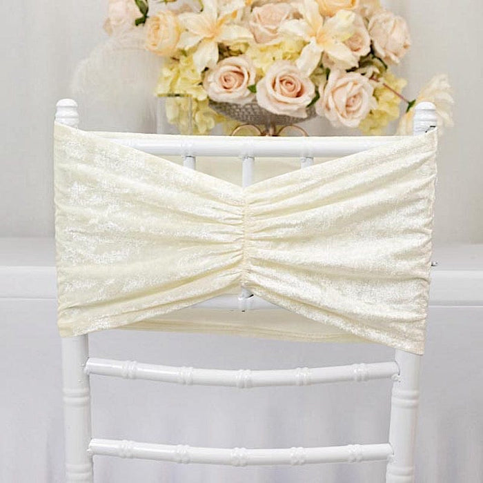 5 Wide Ruffle Crushed Velvet Chair Sashes