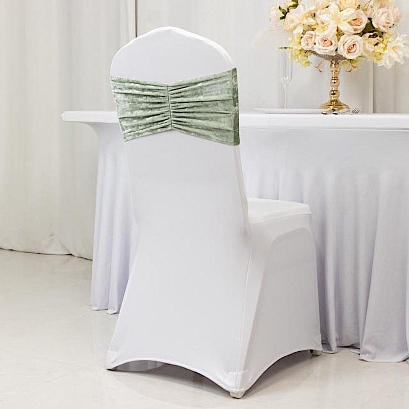 5 Wide Ruffle Crushed Velvet Chair Sashes