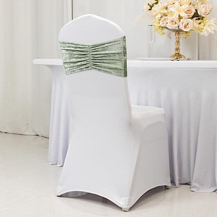 5 Wide Ruffle Crushed Velvet Chair Sashes