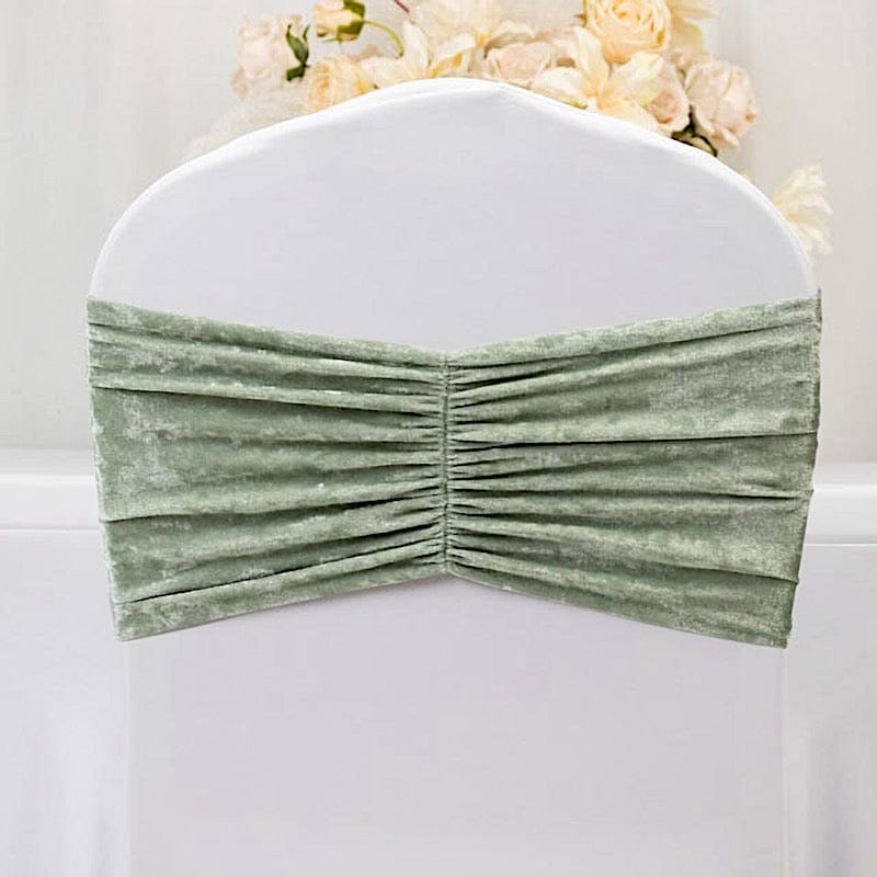 5 Wide Ruffle Crushed Velvet Chair Sashes