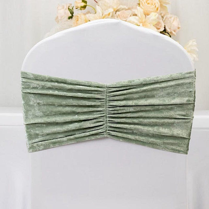 5 Wide Ruffle Crushed Velvet Chair Sashes